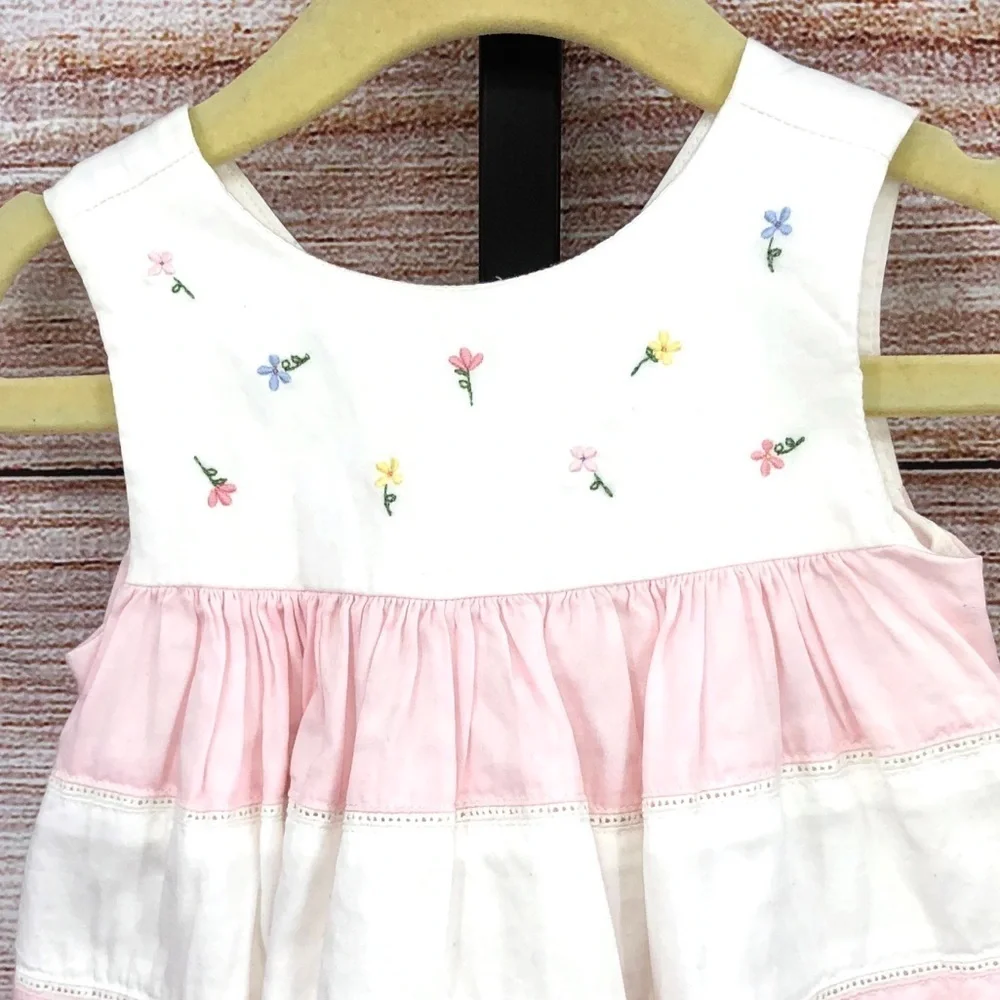 Janie and Jack Pink and White Sundress Size 12 to 18